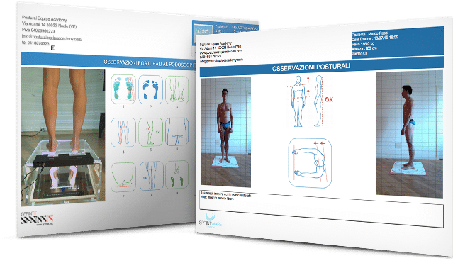 Esempi di esame posturale a 4 foto con SprintWARE Medical