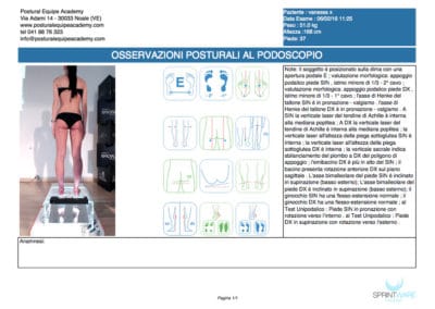 Analisi posturale fotografica con podoscopio